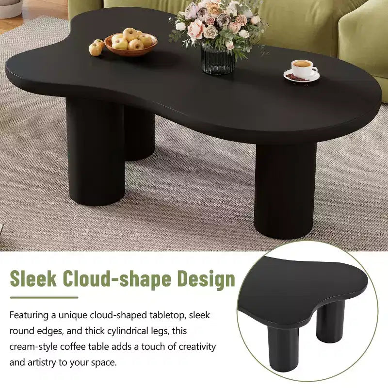 37W Cloud-Shaped Coffee Table with 3 Legs – Irregular Abstract Design for Living Room