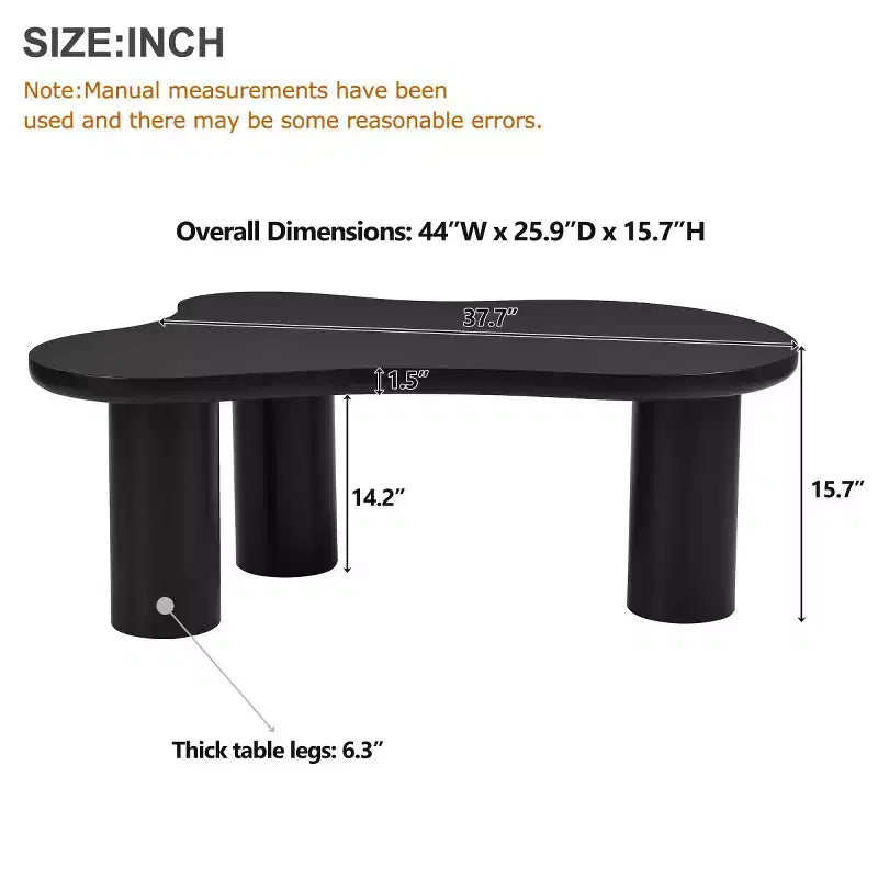 37W Cloud-Shaped Coffee Table with 3 Legs – Irregular Abstract Design for Living Room