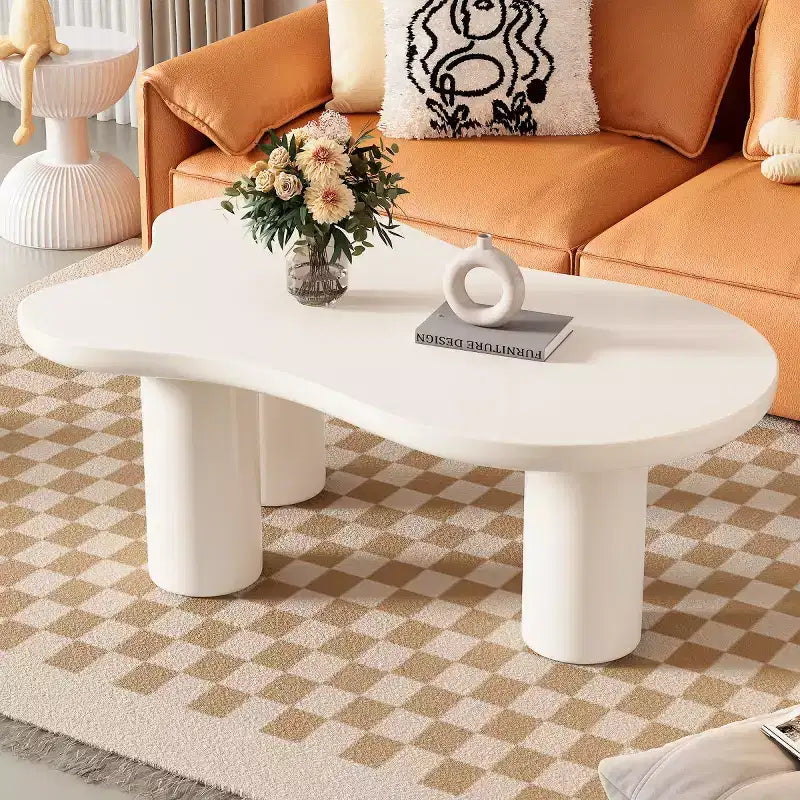 37W Cloud-Shaped Coffee Table with 3 Legs – Irregular Abstract Design for Living Room