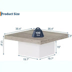 Square Coffee Table with Form Base, 35.4 inch, Gray