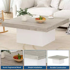 Square Coffee Table with Form Base, 35.4 inch, Gray