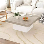 Square Coffee Table with Form Base, 35.4 inch, Gray