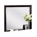 Dresser Vanity Mirror, 40 Inch Modern Black Wood Frame