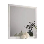 Dresser Vanity Mirror, 39 Inch, White Wood Frame