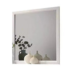 Dresser Vanity Mirror, 39 Inch, White Wood Frame