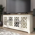 TV Stand with Cutout Doors and Adjustable Shelves 68.2"W x 17.2"D x 29.3"H