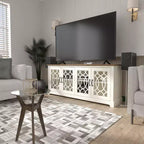 TV Stand with Cutout Doors and Adjustable Shelves 68.2"W x 17.2"D x 29.3"H