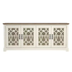 TV Stand with Cutout Doors and Adjustable Shelves 68.2"W x 17.2"D x 29.3"H