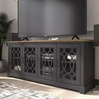 TV Stand with Cutout Doors and Adjustable Shelves 68.2"W x 17.2"D x 29.3"H