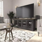 TV Stand with Cutout Doors and Adjustable Shelves 68.2"W x 17.2"D x 29.3"H