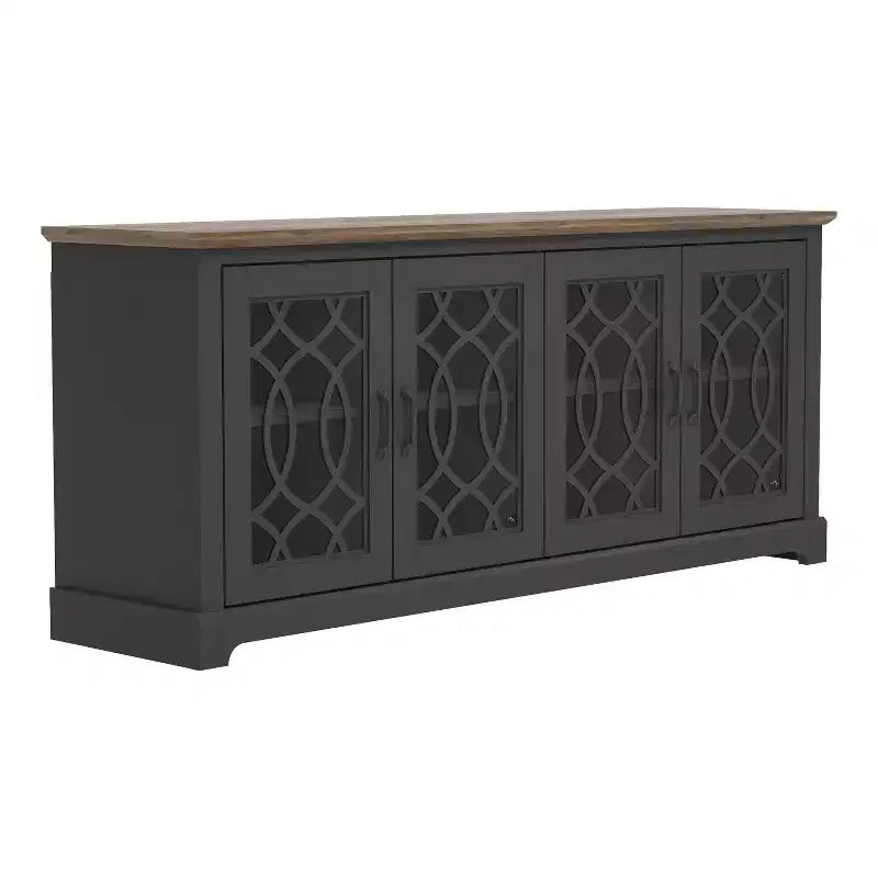 TV Stand with Cutout Doors and Adjustable Shelves 68.2"W x 17.2"D x 29.3"H