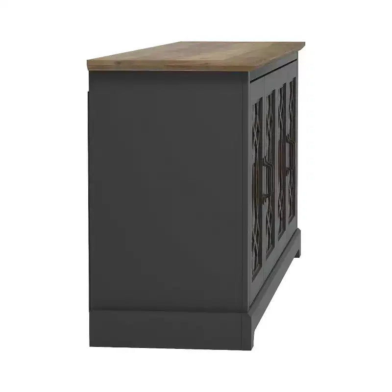 TV Stand with Cutout Doors and Adjustable Shelves 68.2"W x 17.2"D x 29.3"H