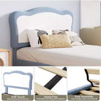 Upholstered Kids Bed Frame with Scallop Headboard | Twin & Full Size