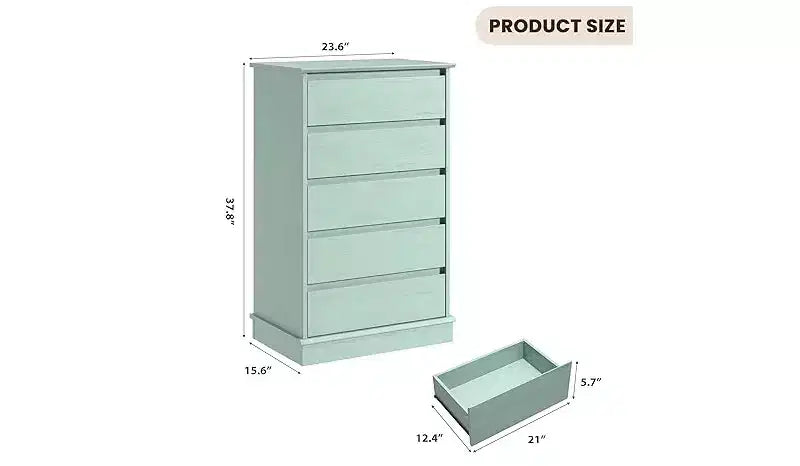 5-Drawer Chest of Drawers with Wide Top