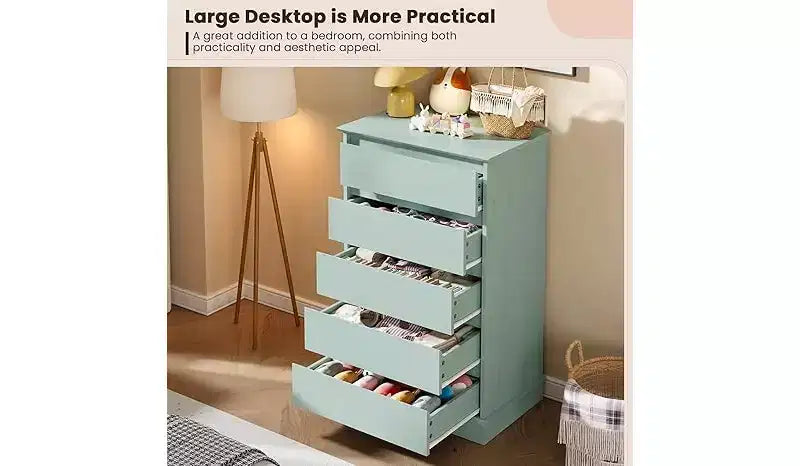 5-Drawer Chest of Drawers with Wide Top