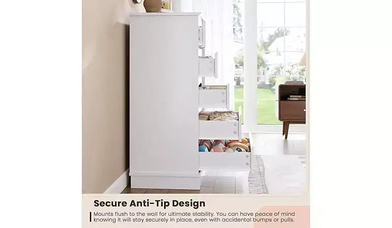 5-Drawer Chest of Drawers with Wide Top