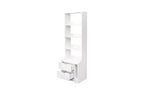 4-Tier Open Bookshelf with 2 Drawers and Storage Cabinet