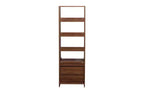 4-Tier Open Bookshelf with 2 Drawers and Storage Cabinet