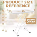 Height Adjustable Folding Table with Metal X-Frame