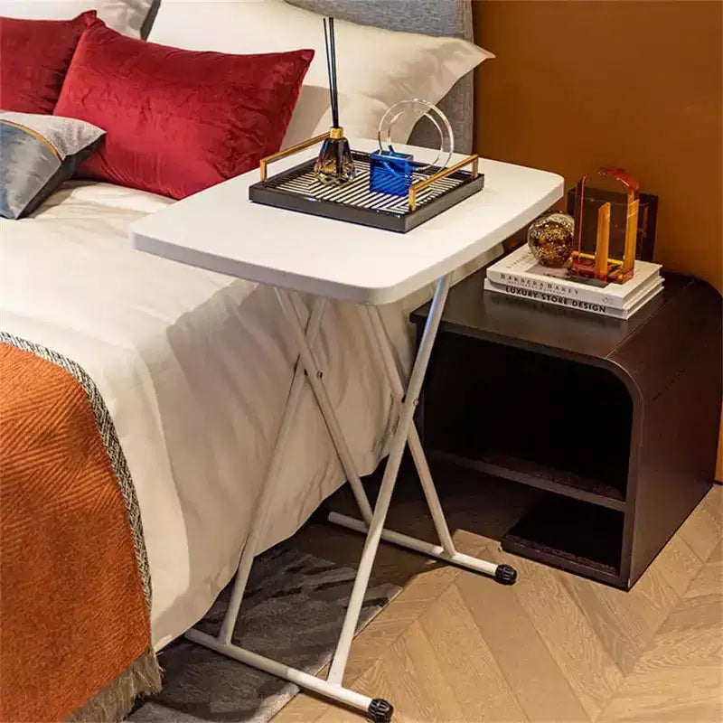 Height Adjustable Folding Table with Metal X-Frame