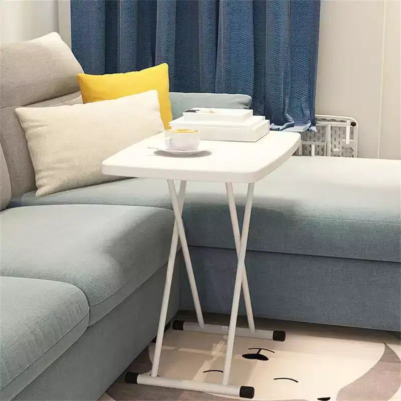 Height Adjustable Folding Table with Metal X-Frame