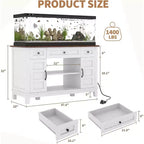 55-75 Gallon Aquarium Stand with Power Outlet, Storage Cabinets and Adjustable Shelves