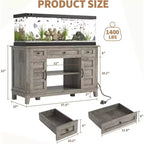 55-75 Gallon Aquarium Stand with Power Outlet, Storage Cabinets and Adjustable Shelves