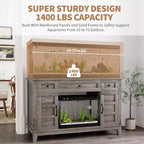 55-75 Gallon Aquarium Stand with Power Outlet, Storage Cabinets and Adjustable Shelves
