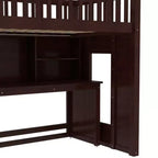 Twin Loft Bed with Movable Desk, Storage Stairs & Shelf – No Box Spring Required