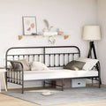 Steel Daybed Frame with Headboard - Black 39.4 x 78.7 without Trundle