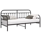 Steel Daybed Frame with Headboard - Black 39.4 x 78.7 without Trundle