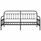 Steel Daybed Frame with Headboard - Black 39.4 x 78.7 without Trundle