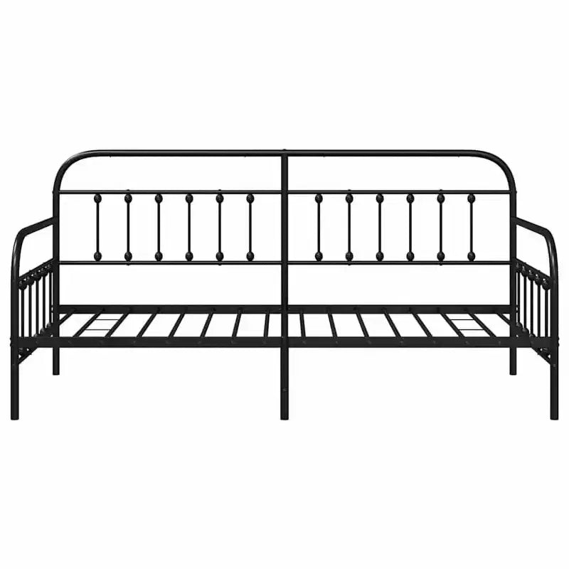 Steel Daybed Frame with Headboard - Black 39.4 x 78.7 without Trundle