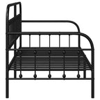 Steel Daybed Frame with Headboard - Black 39.4 x 78.7 without Trundle