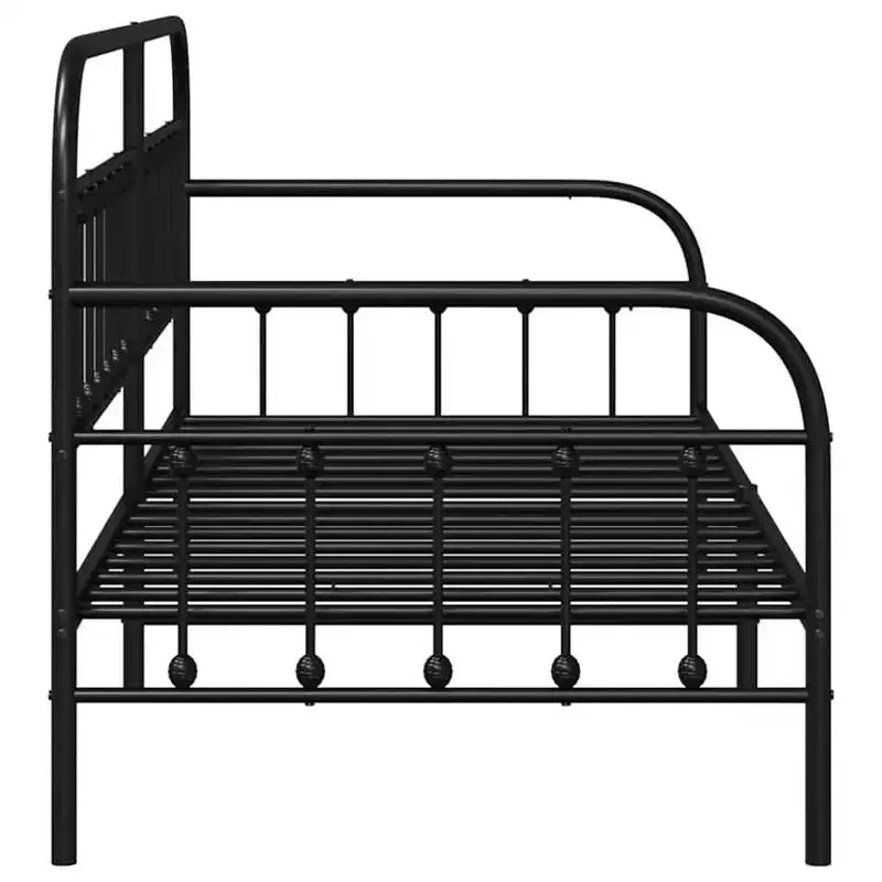 Steel Daybed Frame with Headboard - Black 39.4 x 78.7 without Trundle