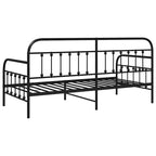 Steel Daybed Frame with Headboard - Black 39.4 x 78.7 without Trundle