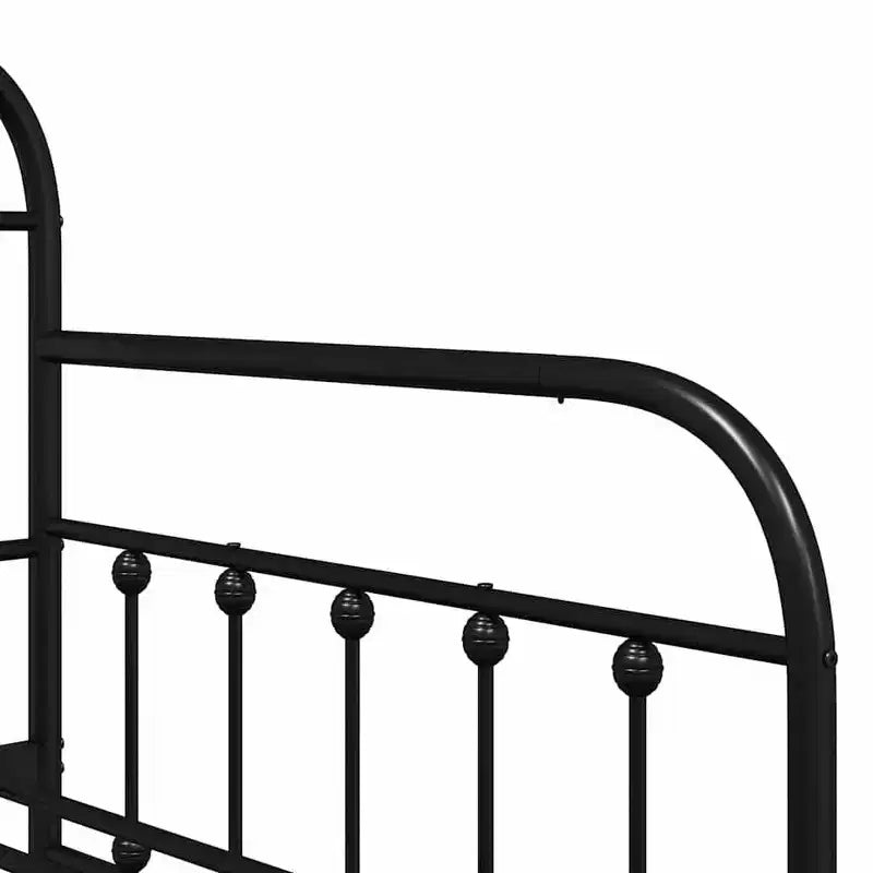 Steel Daybed Frame with Headboard - Black 39.4 x 78.7 without Trundle