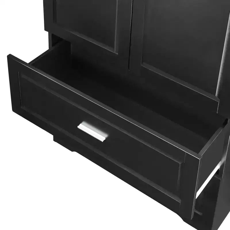 Tall Bathroom Storage Cabinet with 2 Doors, 2 Drawers and Adjustable Shelf, MDF