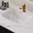 35.4" Bathroom Vanity with Undermount Sink, Sintered Stone Countertop, 4-Drawer Cabinet, Black and White