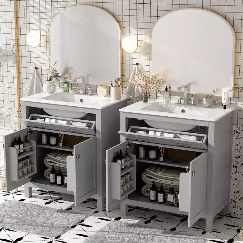 60-Inch Double Sink Bathroom Vanity with Cabinet
