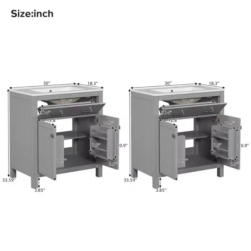 60-Inch Double Sink Bathroom Vanity with Cabinet