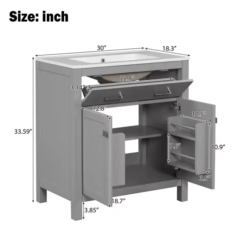 60-Inch Double Sink Bathroom Vanity with Cabinet