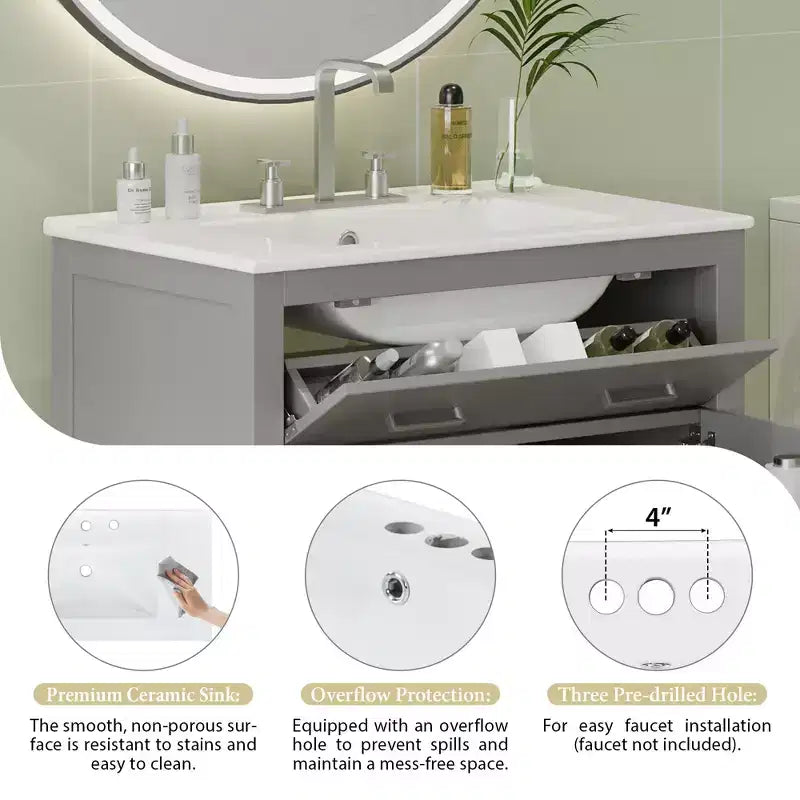 60-Inch Double Sink Bathroom Vanity with Cabinet