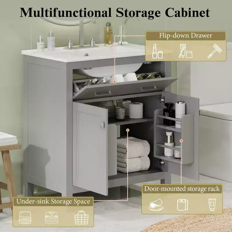 60-Inch Double Sink Bathroom Vanity with Cabinet