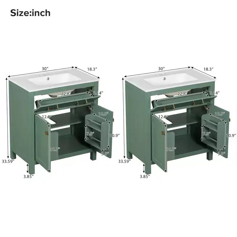 60-Inch Double Sink Bathroom Vanity with Cabinet
