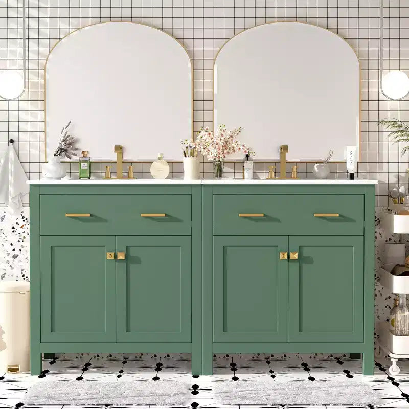 60-Inch Double Sink Bathroom Vanity with Cabinet