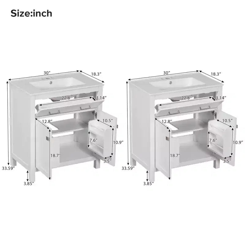 60-Inch Double Sink Bathroom Vanity with Cabinet