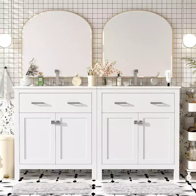60-Inch Double Sink Bathroom Vanity with Cabinet