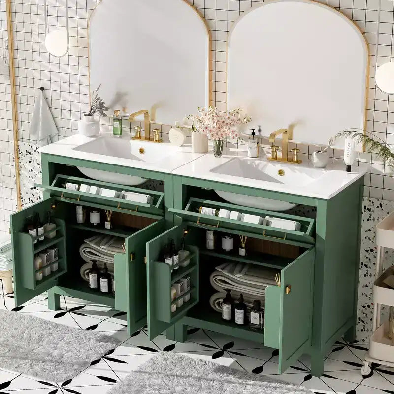 60-Inch Double Sink Bathroom Vanity with Cabinet