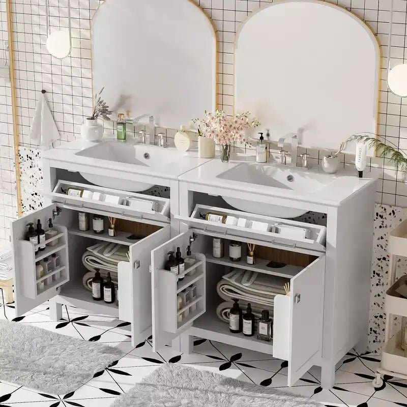 60-Inch Double Sink Bathroom Vanity with Cabinet